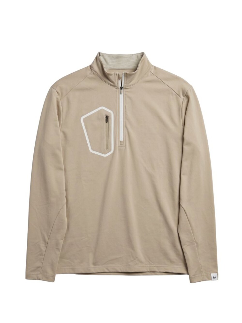 NWT | Michel Rouen Men's Stone Beige Performance 1/4 Zip Pullover Jacket | Large